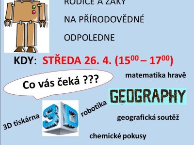 VĚDA ZÁBAVNĚ - pozvánka na vědecké odpoledne :-)