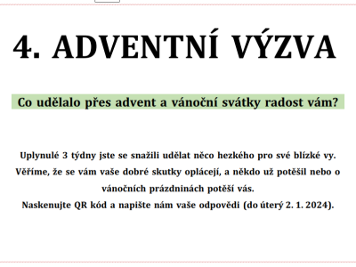 Čtvrtá adventní výzva
