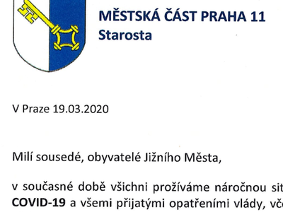 Dopis od starosty Prahy 11